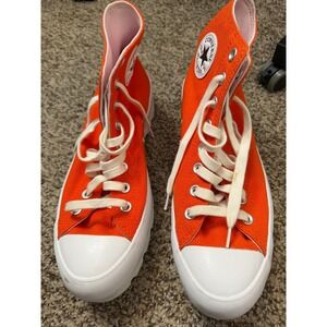 Like New Converse Chuck Taylor Lugged Orange Platform Shoes Men 9/Women 10.5